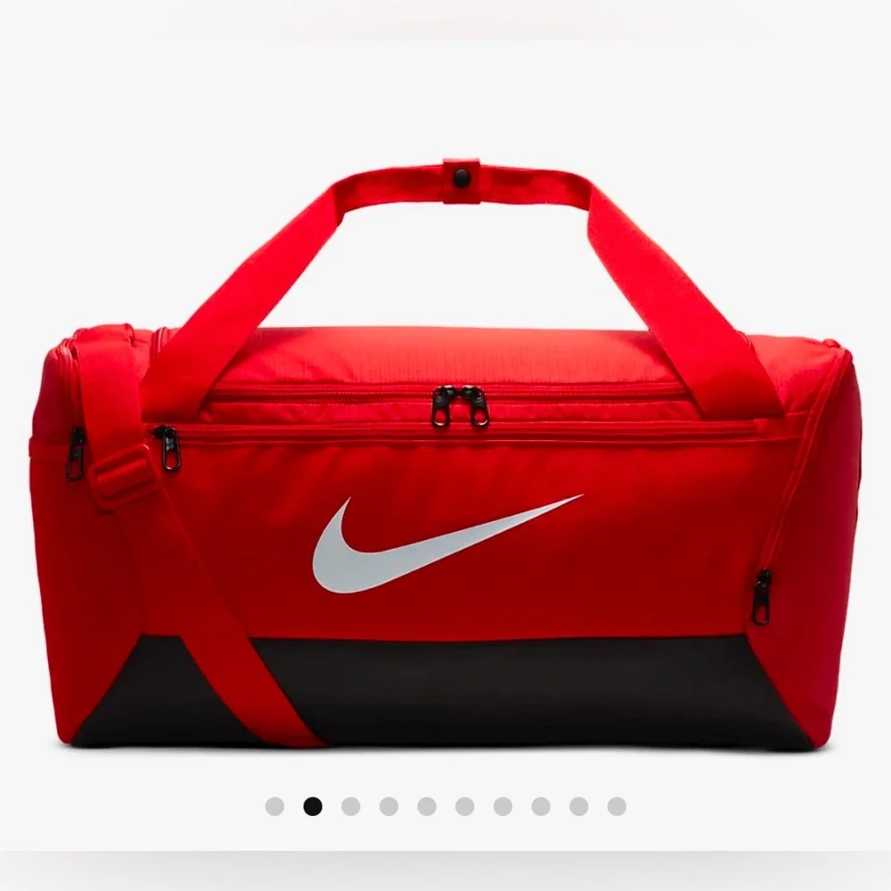 NWT Nike Brasilia Small Training Duffle Bag - Red & Black w/White Check Unisex